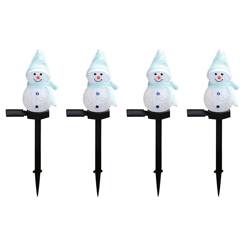 Outdoor Solar Power Xmas Lights - N84R 4X Sneeuwpop Solar Lights Kerst