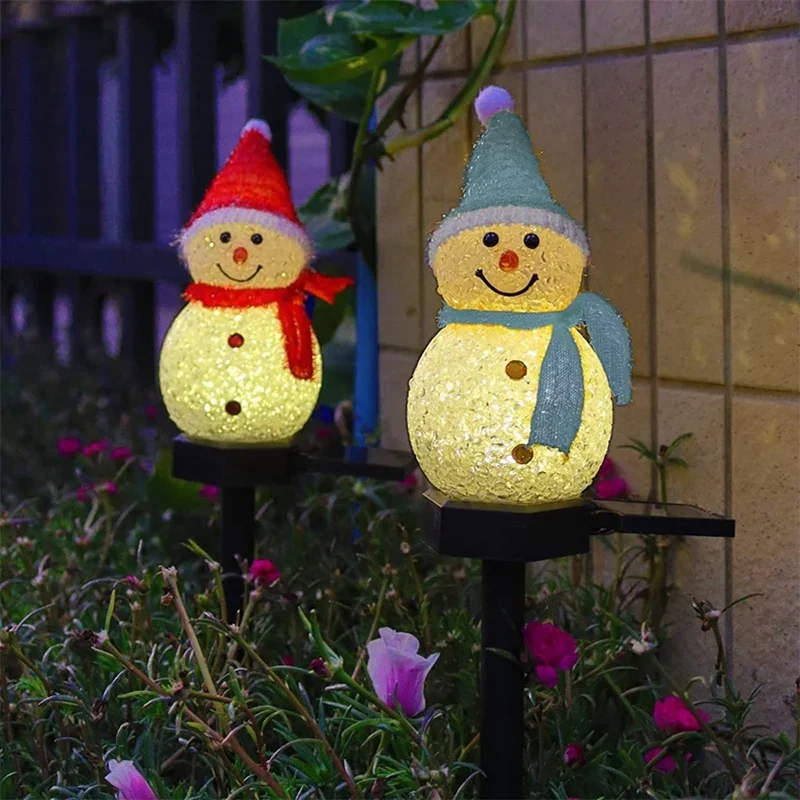 Outdoor Solar Power Xmas Lights - Solar LED Sneeuwpop Sfeerverlichting Buitenlamp op