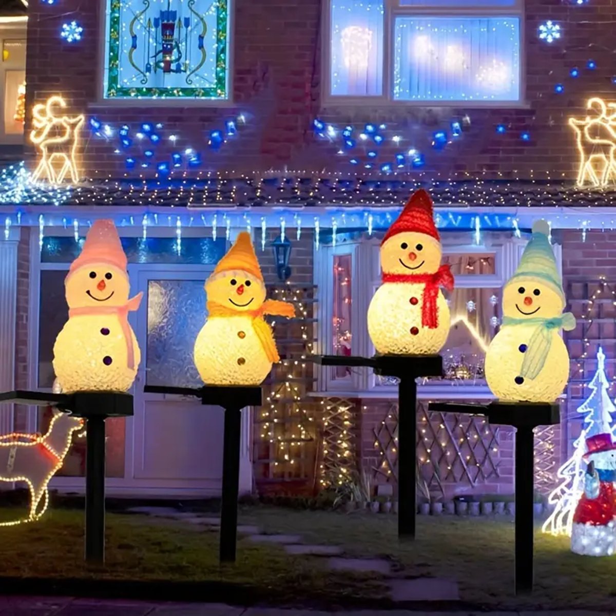 Outdoor Solar Power Xmas Lights - LED Sneeuwpop Solar Garden Light Outdoor
