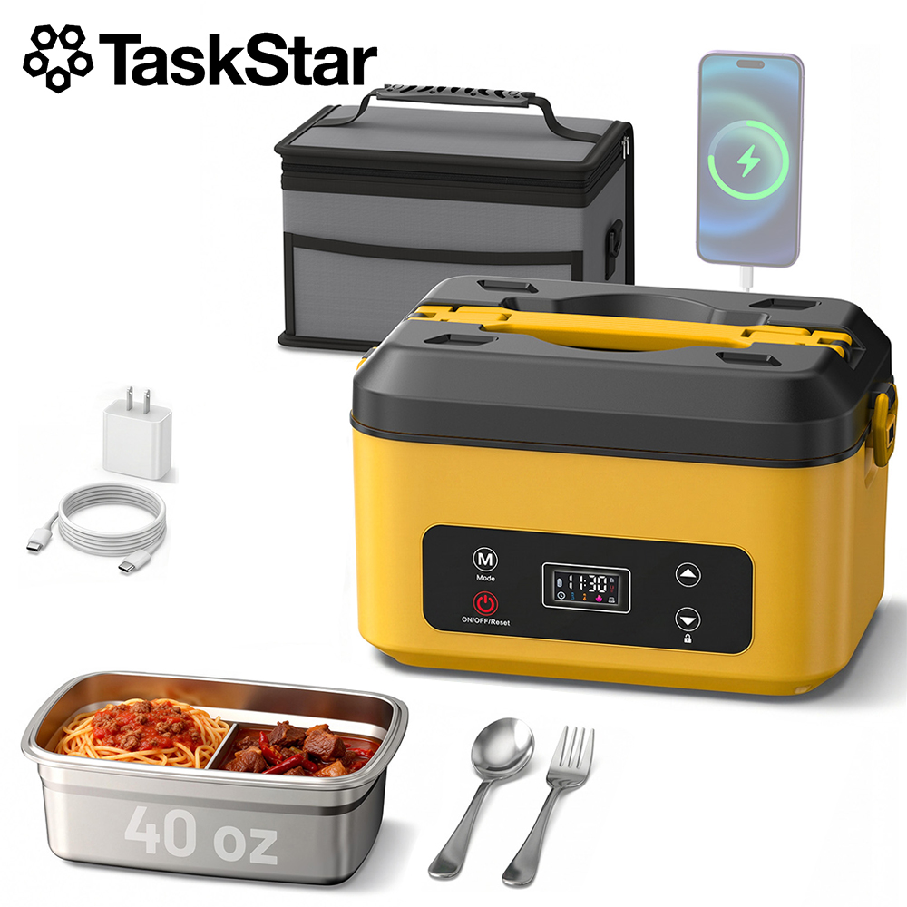 Outdoor Power Supply Box - TaskStar Draagbare Verwarmde Lunchbox 40oz Draadloze