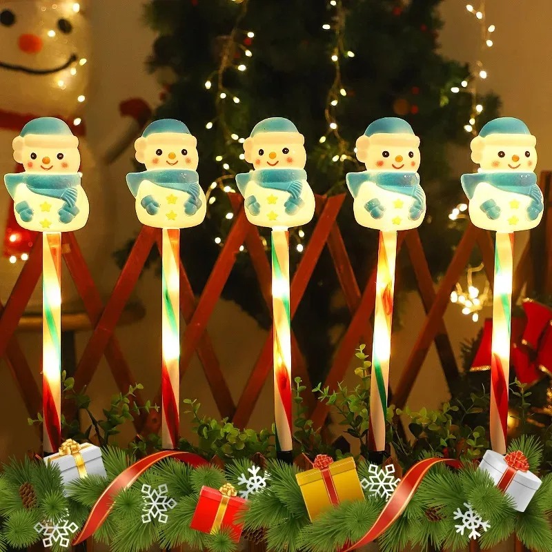 Outdoor Solar Power Xmas Lights - Kerstverlichting op zonne-energie: Kerstman & Sneeuwpop