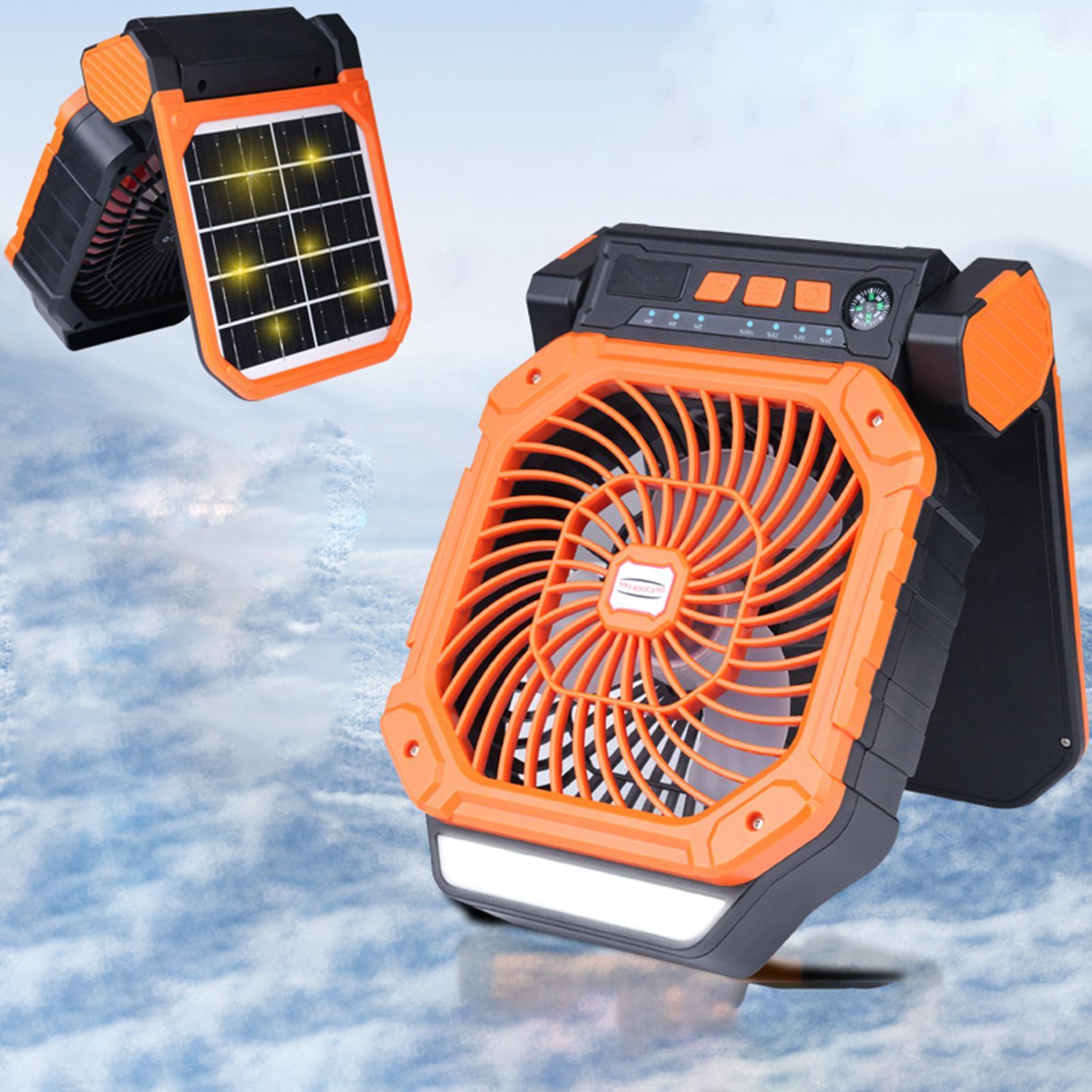 Outdoor Power Timer - Zonne-aangedreven buitenventilator met USB-opladen, campingventilator, 90