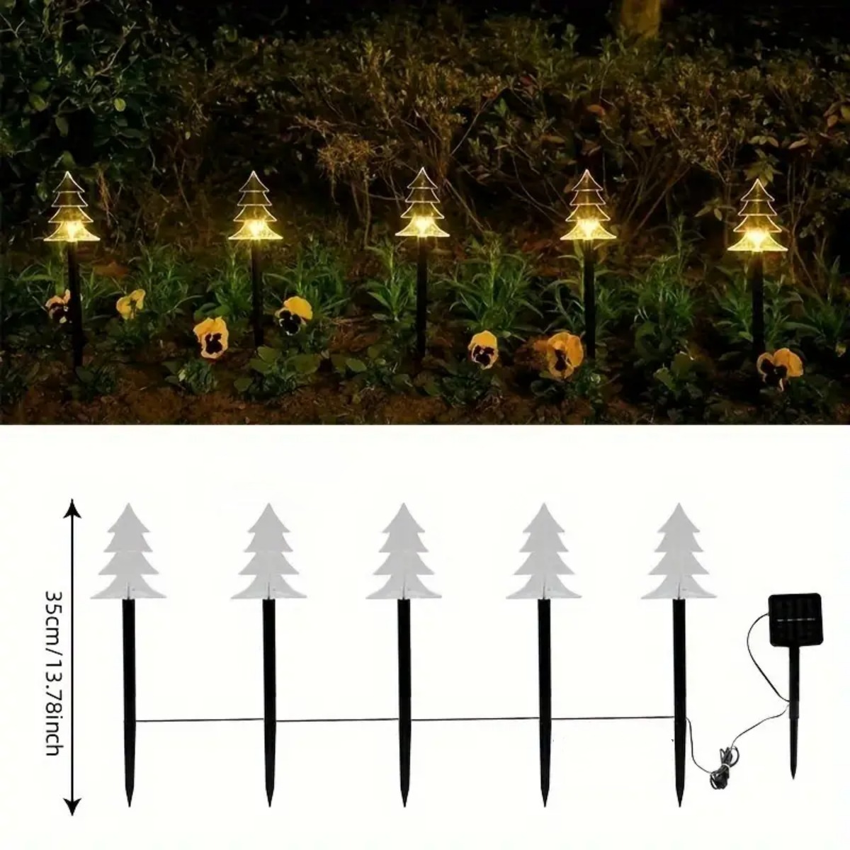 5 stuks kerstpadverlichting wa - Outdoor Solar Power Xmas Lights recensie en prijs