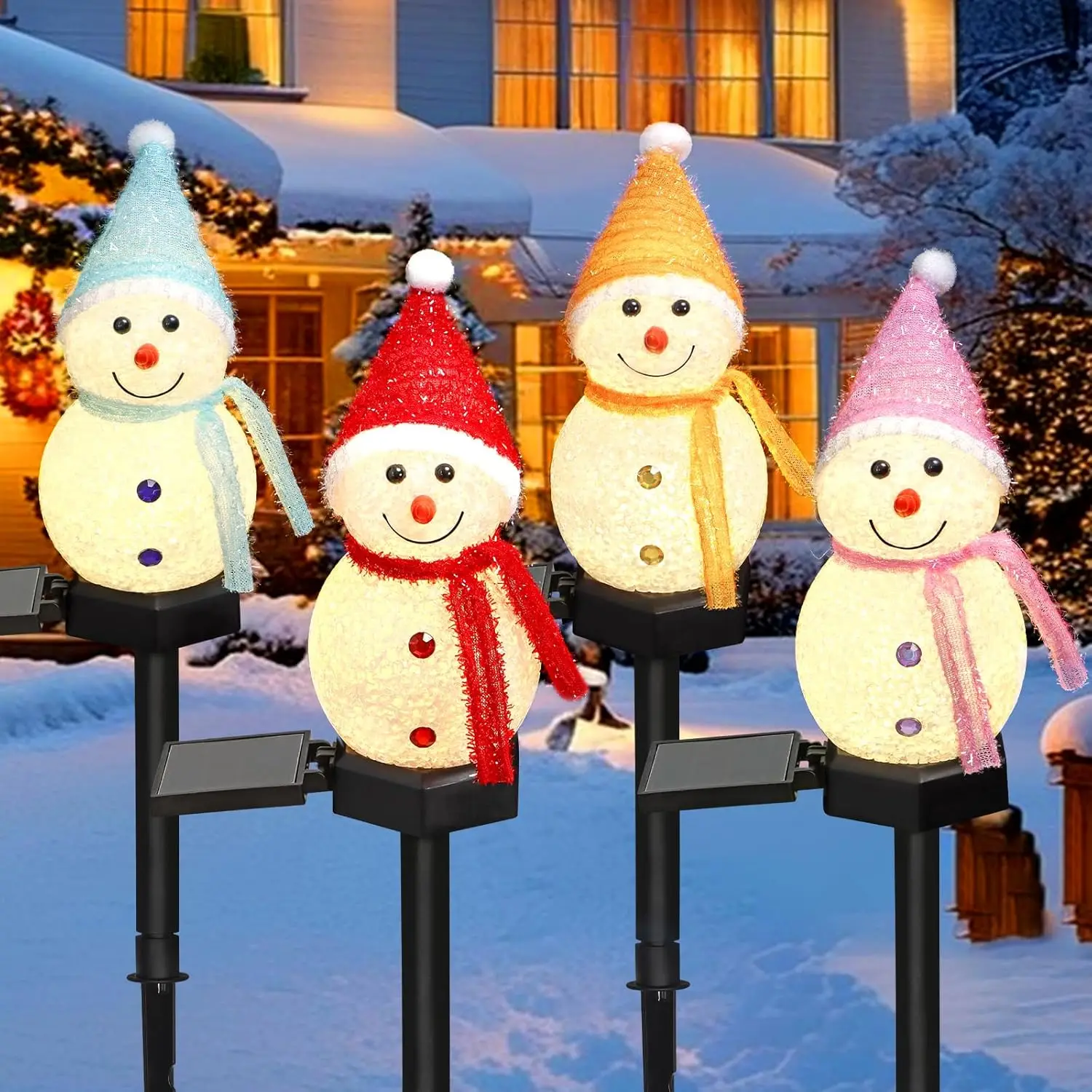 LED Sneeuwpop Solar Garden Lig - Outdoor Solar Power Xmas Lights recensie en prijs