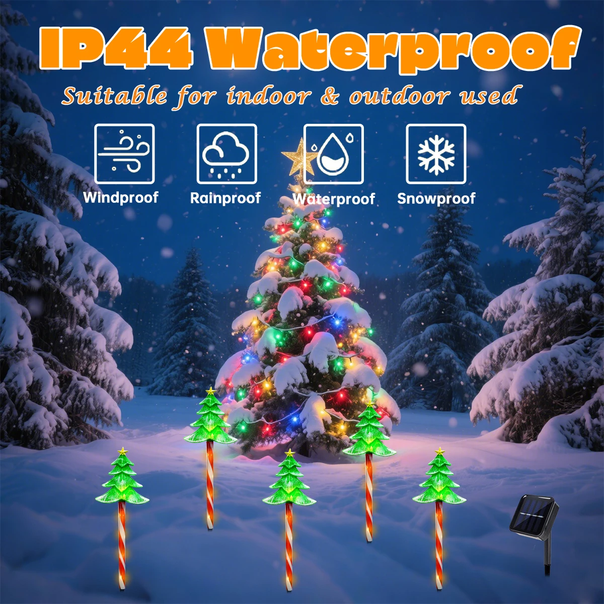 Pop 5 stks/set LED Kerstboom D - Outdoor Solar Power Xmas Lights recensie en prijs