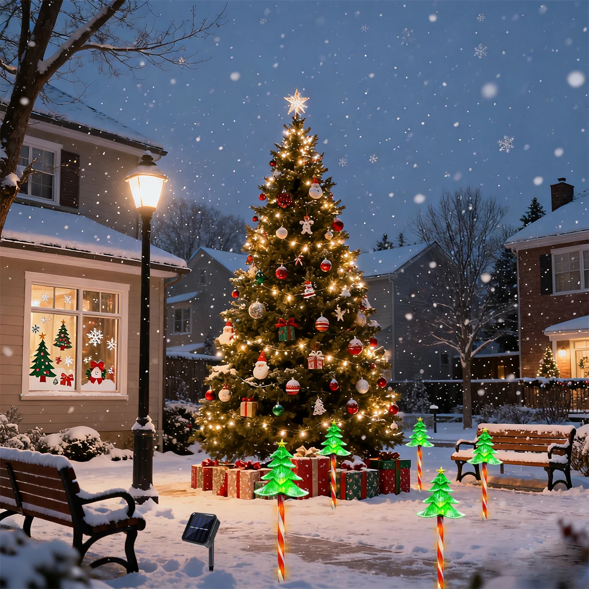 Pop 5 stks/set LED Kerstboom D - Outdoor Solar Power Xmas Lights recensie en prijs