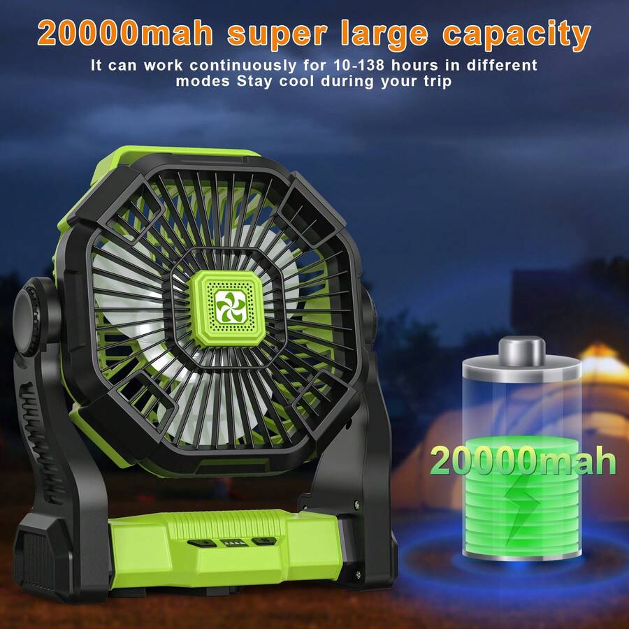 20000mAh draagbare ventilator  - Outdoor Power Timer recensie en prijs