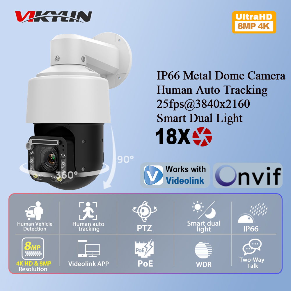 Vikylin 4K 8MP 18X Zoom PTZ IP - Outdoor Power G Motion recensie en prijs